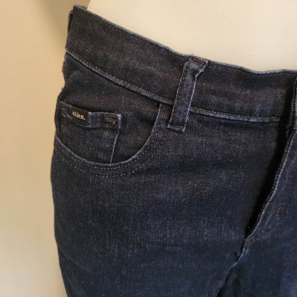 Kuhl Kontour skinny dark wash denim short inseam - Picture 5 of 11